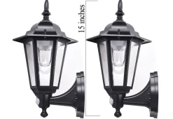 Motion Activated Outdoor Wall Sconces (2-Pack)