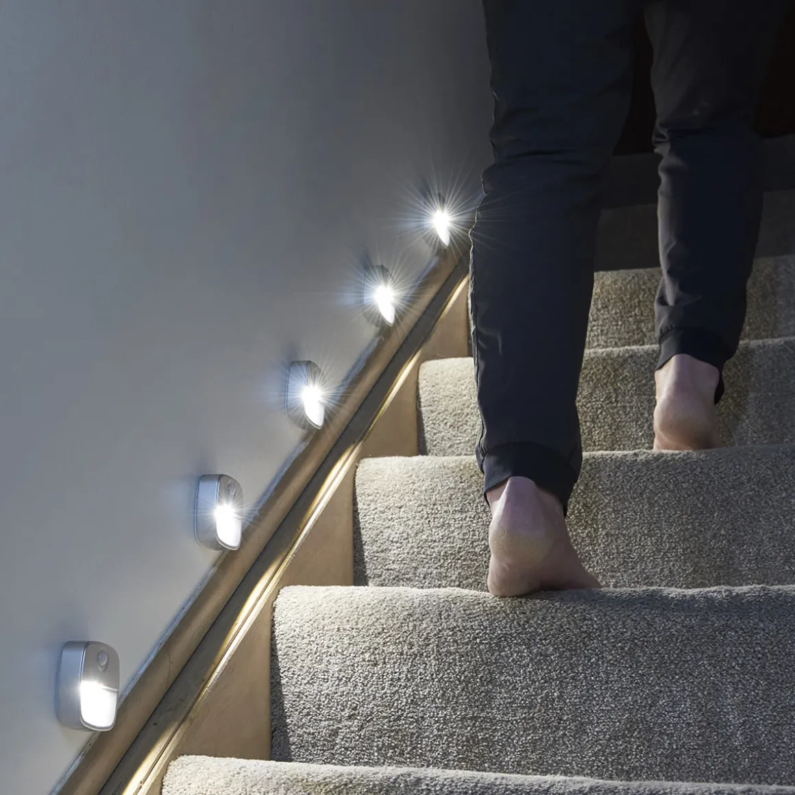 Motion Activated Place Anywhere Lights by Sharper Image (Set of 5)