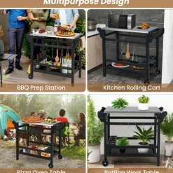 Movable Outdoor Food Prep Cart
