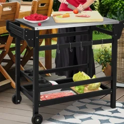 Movable Outdoor Food Prep Cart