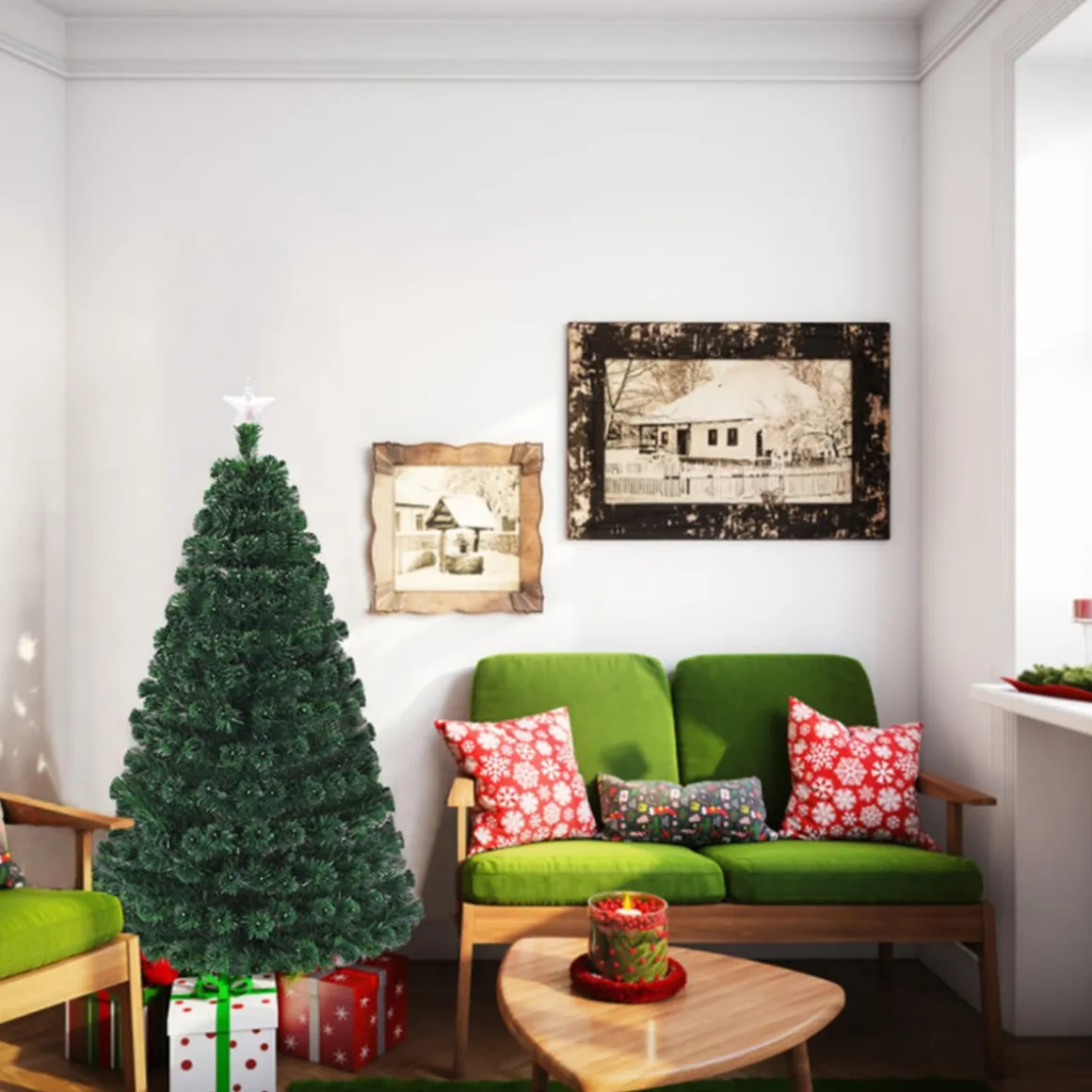 Multicolor Pre-lit Artificial Christmas Tree