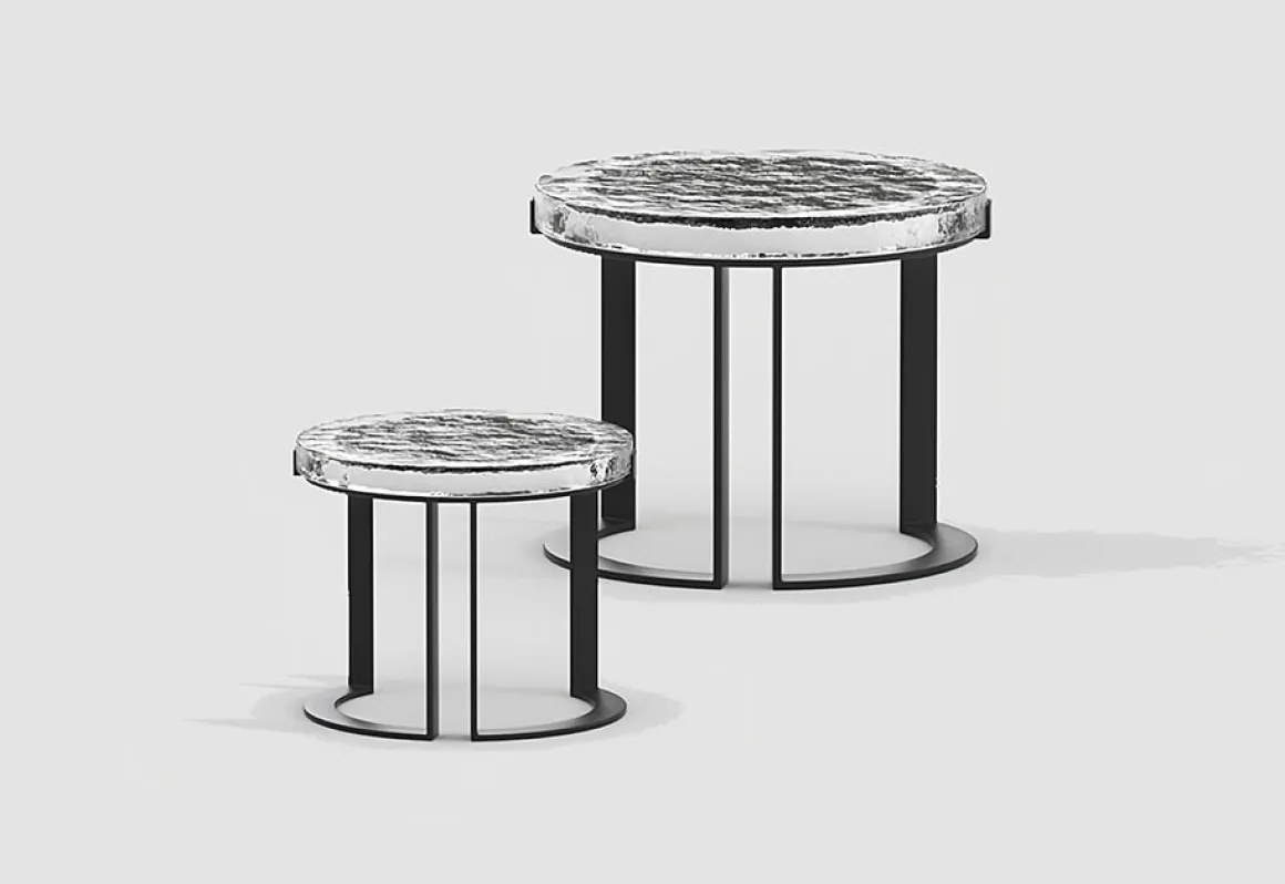 Outdoor Solar Powered LED Garden Table (Set of 2)