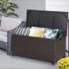 Outdoor Wicker Storage Box with Zippered Liner