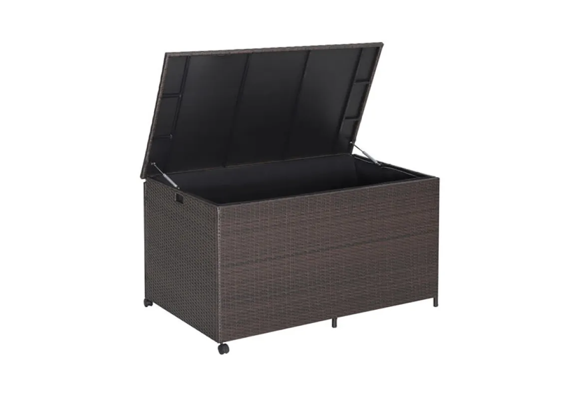 Outdoor Wicker Storage Box with Zippered Liner