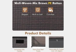 Outdoor Wicker Storage Box with Zippered Liner