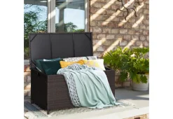 Outdoor Wicker Storage Box with Zippered Liner