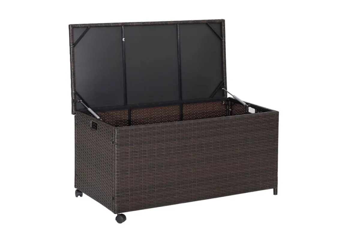 Outdoor Wicker Storage Box with Zippered Liner