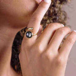 Personalized Choose Your Moon Phase Cosmic Spiral Ring