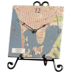 Personalized Marble Map Clock