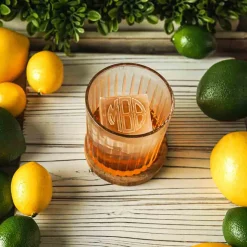 Personalized Whiskey Glasses and Ice Mold Gift Set