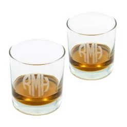 Personalized Whiskey Glasses and Ice Mold Gift Set