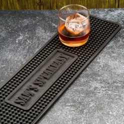 Personalized Whiskey Glasses and Bar Mat Gift Set