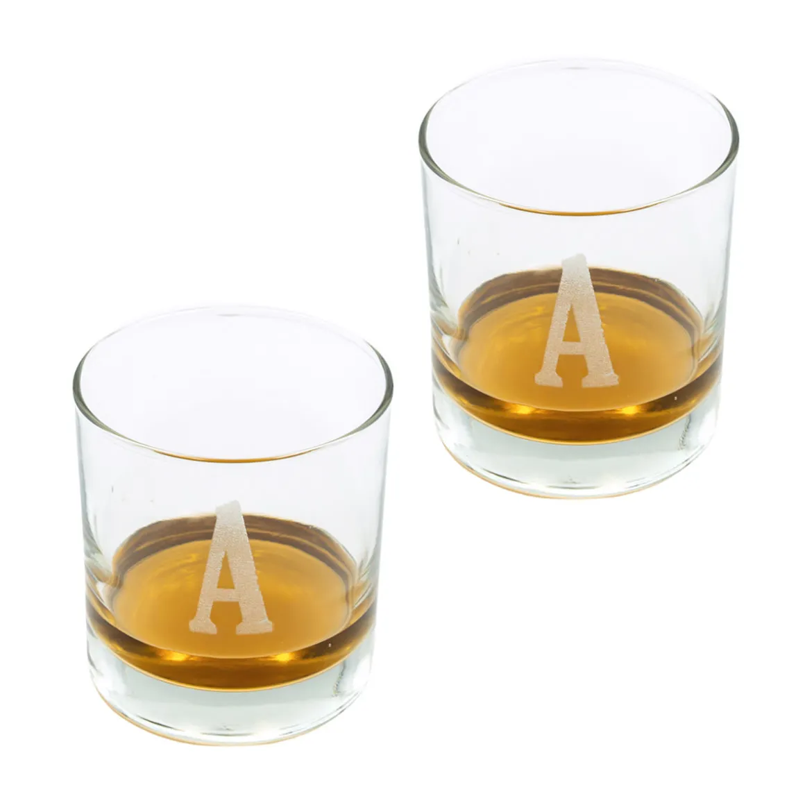 Personalized Whiskey Glasses and Bar Mat Gift Set