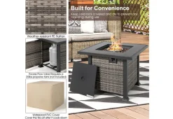 9-Piece Outdoor Furniture Set with Fire Table