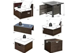 9-Piece Outdoor Furniture Set with Fire Table