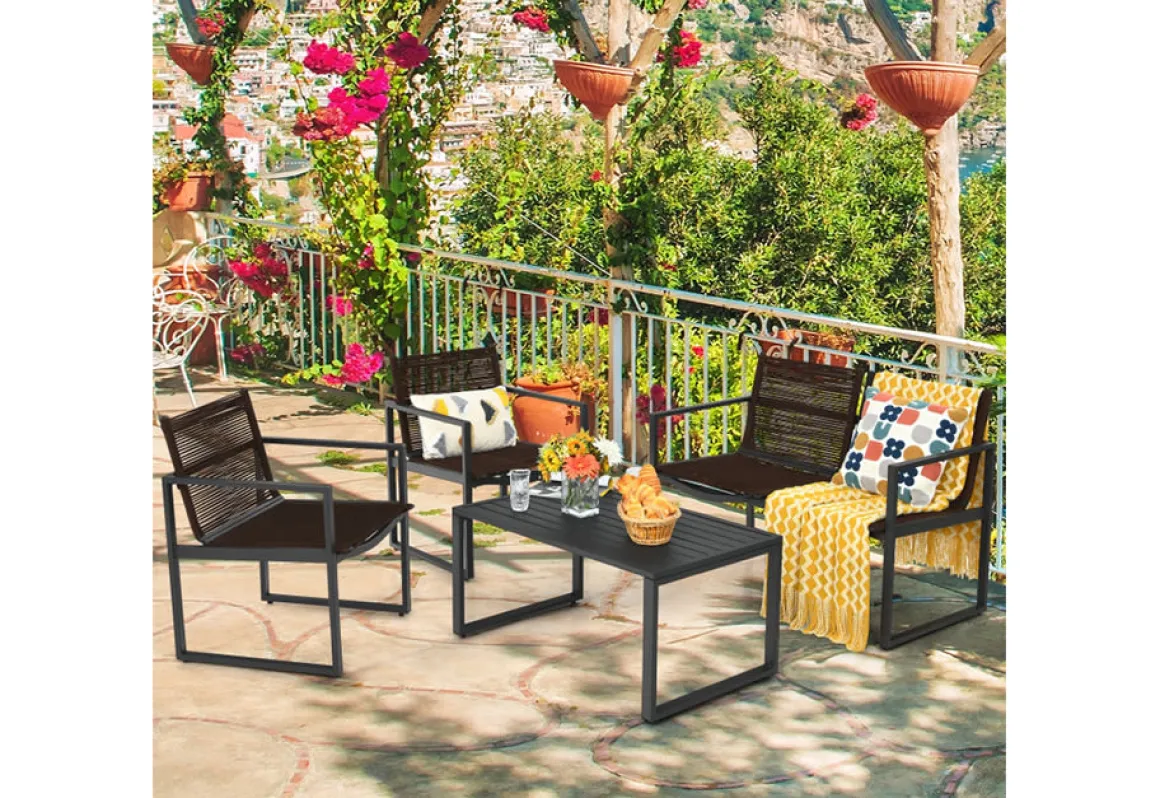 4-Piece Patio Set with Loveseat