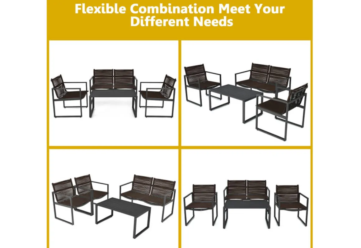 4-Piece Patio Set with Loveseat