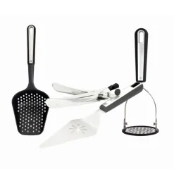 4-Piece Stainless Steel and Silicone Tool Set