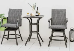 3-Piece Swivel Bar Set with 4D Air Fiber Cushions