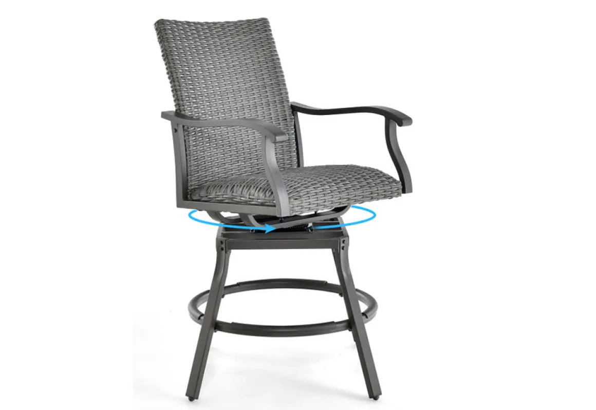 3-Piece Swivel Bar Set with 4D Air Fiber Cushions