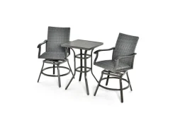 3-Piece Swivel Bar Set with 4D Air Fiber Cushions