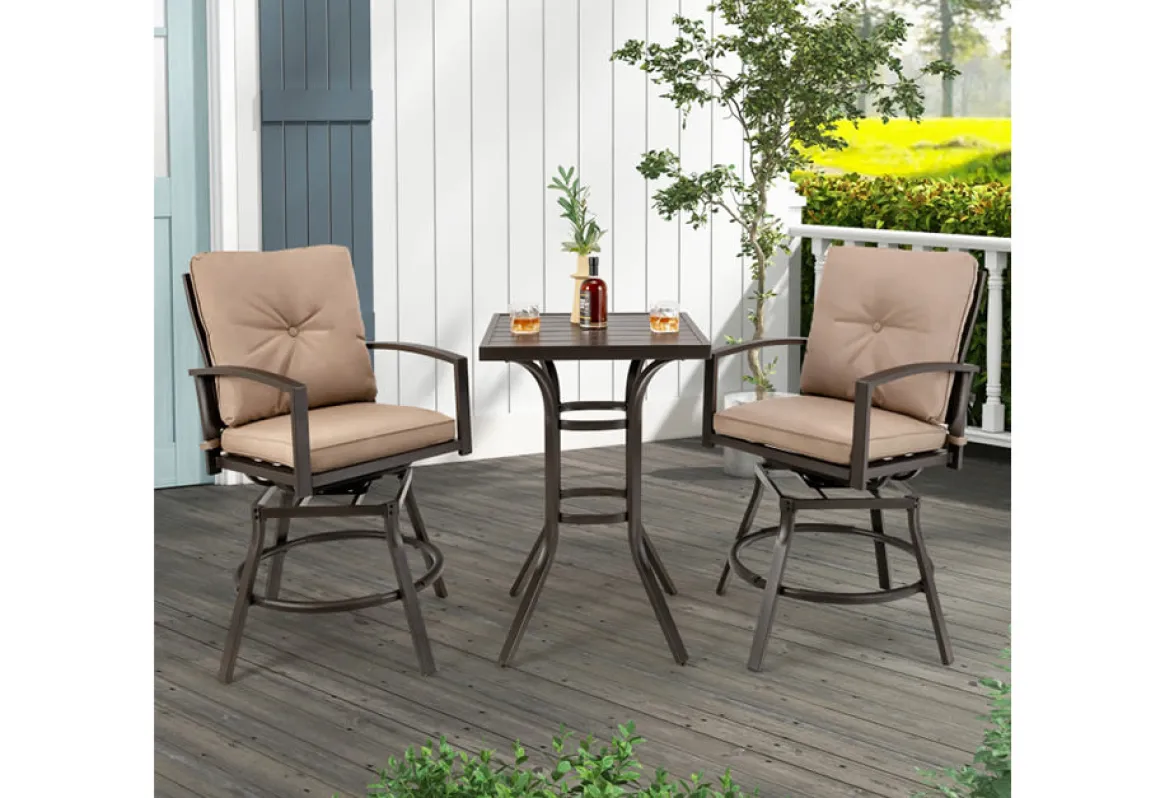 3-Piece Swivel Bar Table Set