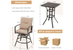 3-Piece Swivel Bar Table Set