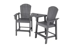 2-Piece Tall Adirondack Chairs with Middle Connecting Tray