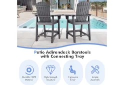 2-Piece Tall Adirondack Chairs with Middle Connecting Tray