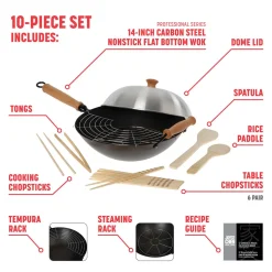 10-Piece 14'' Nonstick Wok Set