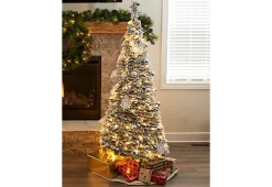 Pop-Up 6 Ft. White Flocked Christmas Tree