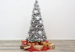 Pop-Up 6 Ft. White Flocked Christmas Tree