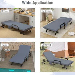 Portable Adjustable Guest Single Bed Twin Mattress
