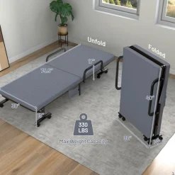 Portable Adjustable Guest Single Bed Twin Mattress