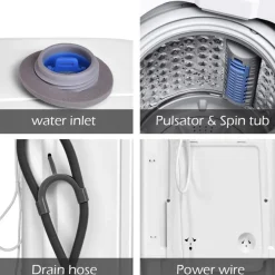 Portable Automatic Washing Machine with Drain Pump