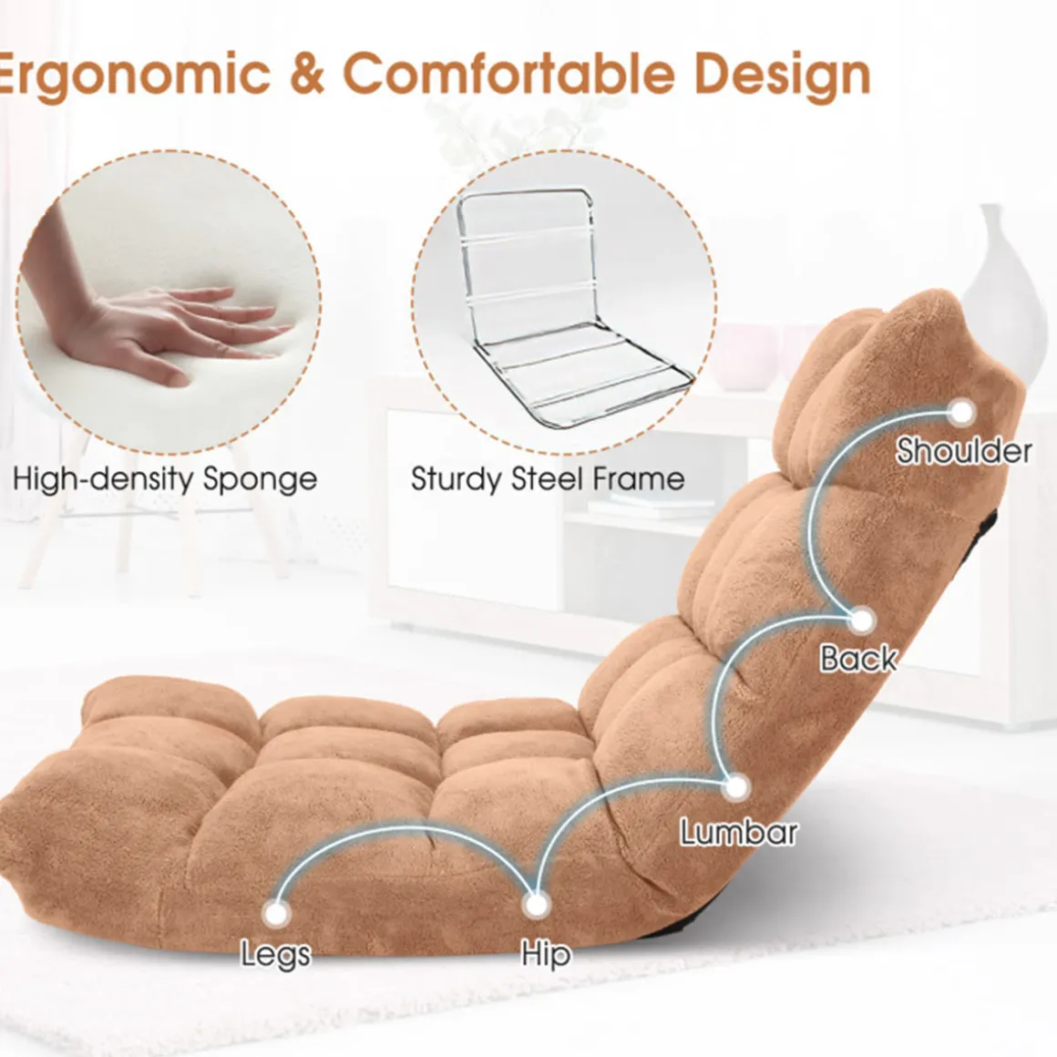 14-Position Adjustable Cushioned Floor Chair