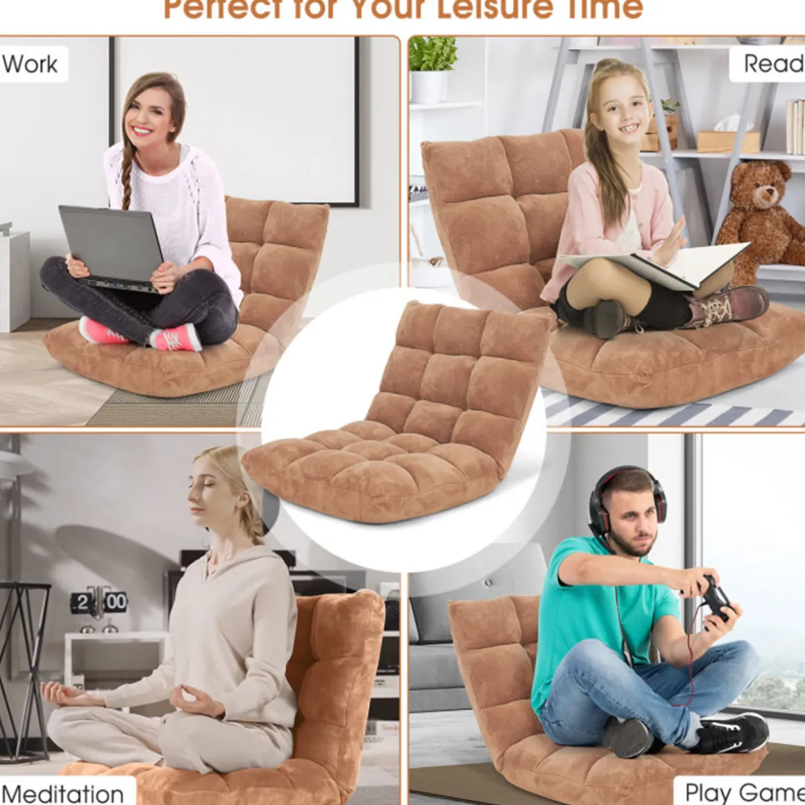 14-Position Adjustable Cushioned Floor Chair