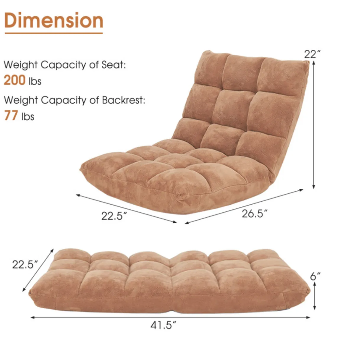 14-Position Adjustable Cushioned Floor Chair