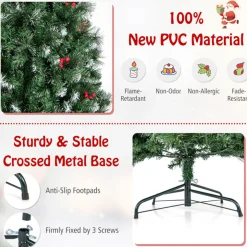 Pre-Lit Artificial Hinged Pencil Christmas Tree