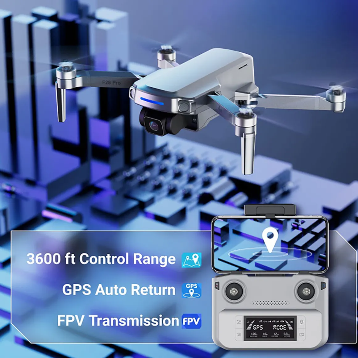 Pro Foldable Drone with 4K FHD Camera