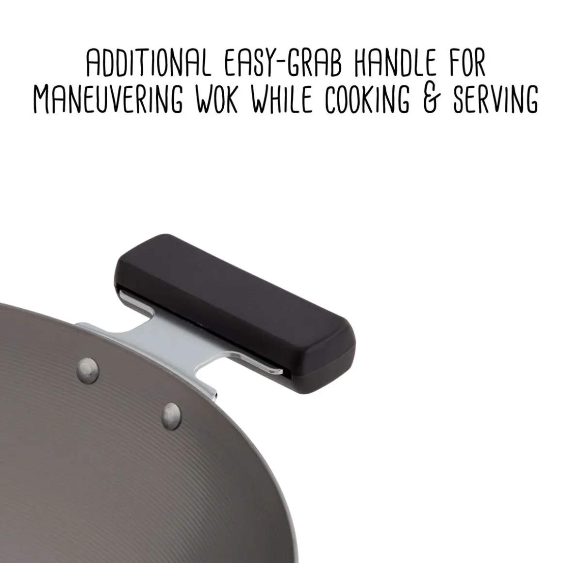 Professional 14-inch Carbon Steel Flat Bottom Wok