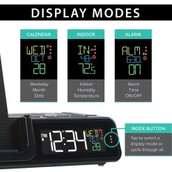 Projection Alarm Clock with Wireless Charging Station