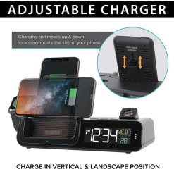 Projection Alarm Clock with Wireless Charging Station