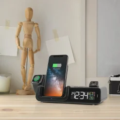 Projection Alarm Clock with Wireless Charging Station