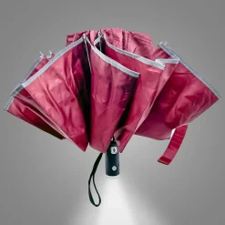 Reverse Folding Compact Umbrella with Flashlight