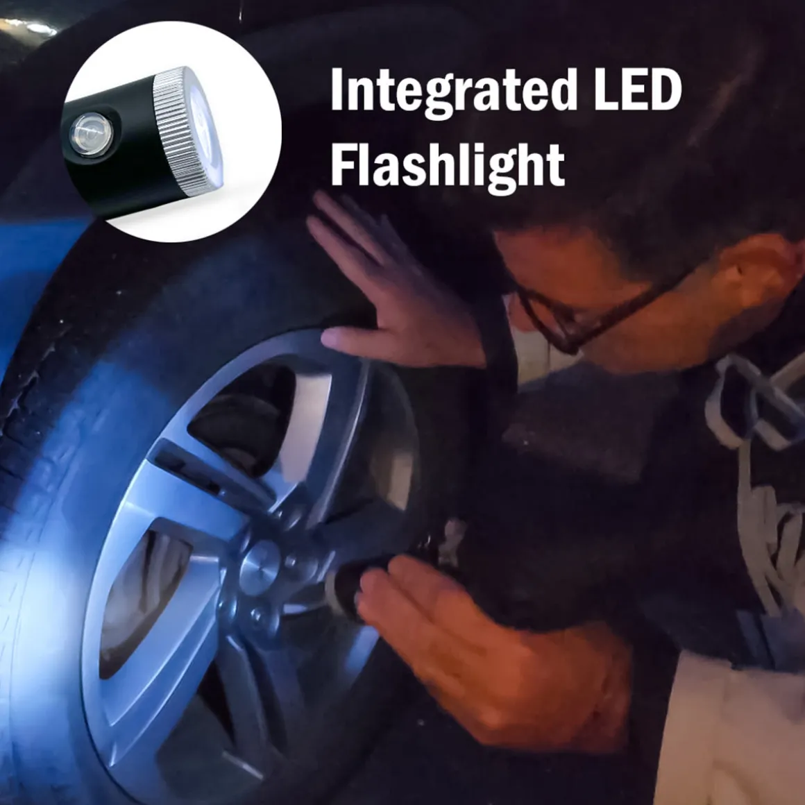 Reverse Folding Compact Umbrella with Flashlight