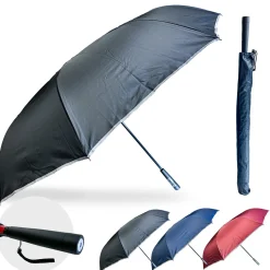 Reverse Folding Windproof Umbrella with Flashlight