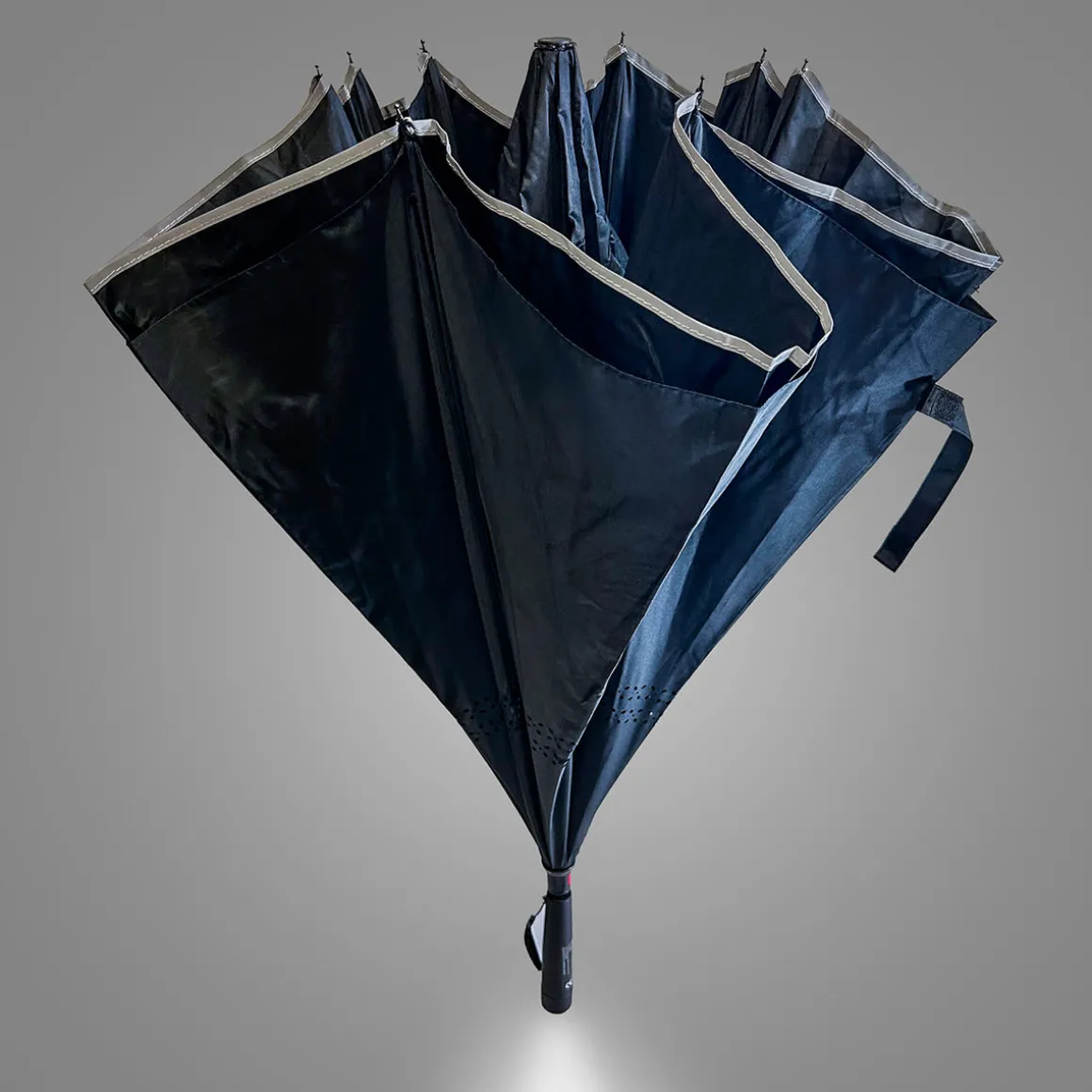 Reverse Folding Windproof Umbrella with Flashlight