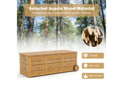 Rolling Patio Wooden Deck Box