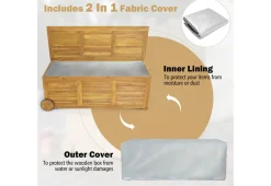Rolling Patio Wooden Deck Box